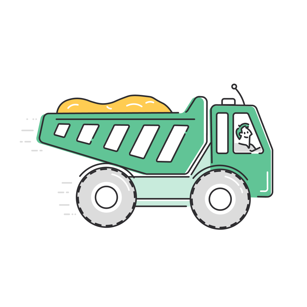 truck, gravel, vehicle - Multicolor