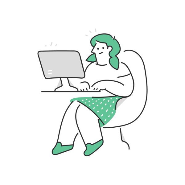 child, girl, woman, computer, monitor, desk, chair